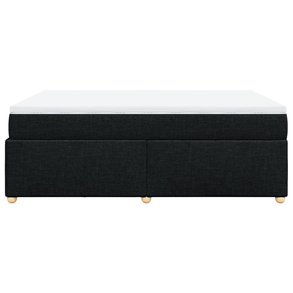vidaXL Κρεβάτι Boxspring με Στρώμα Μαύρο 140x190 εκ. Υφασμάτινο