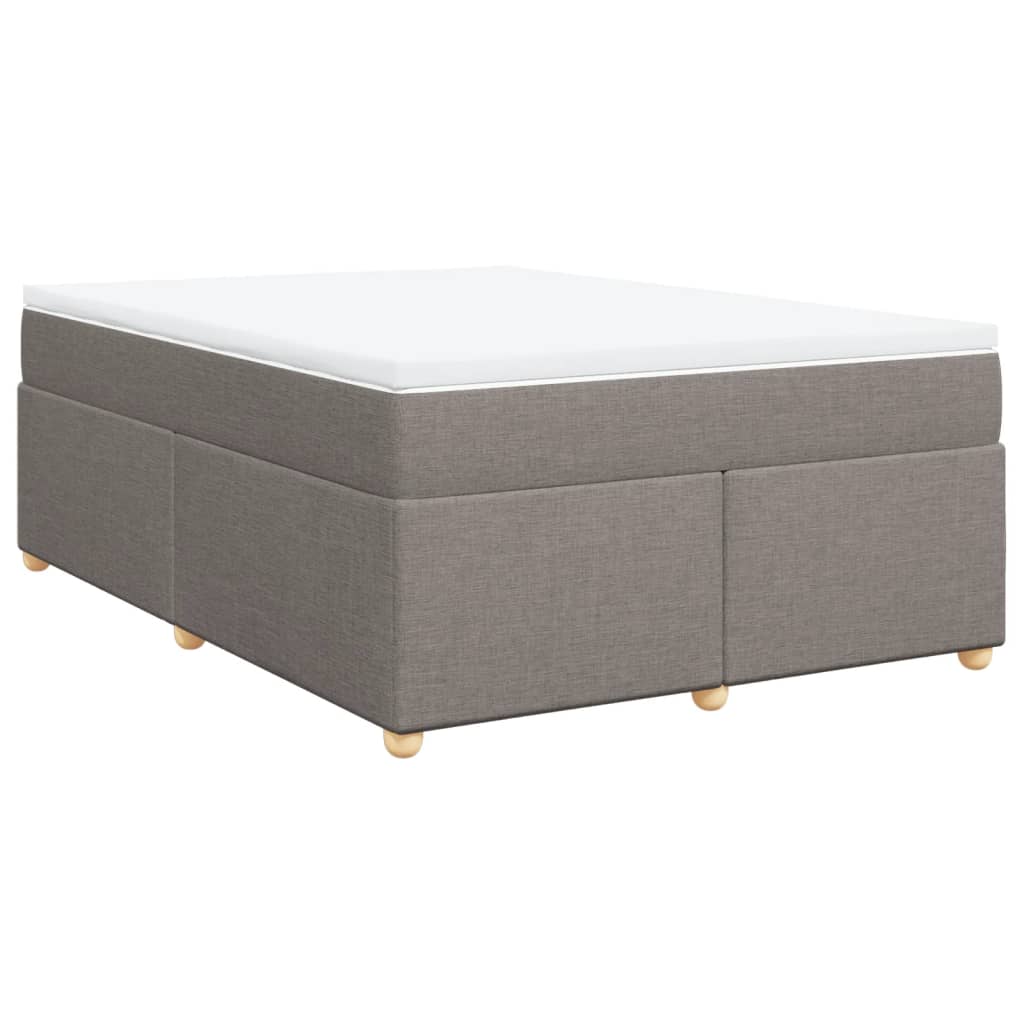 vidaXL Κρεβάτι Boxspring με Στρώμα Taupe 140x190 εκ. Υφασμάτινο