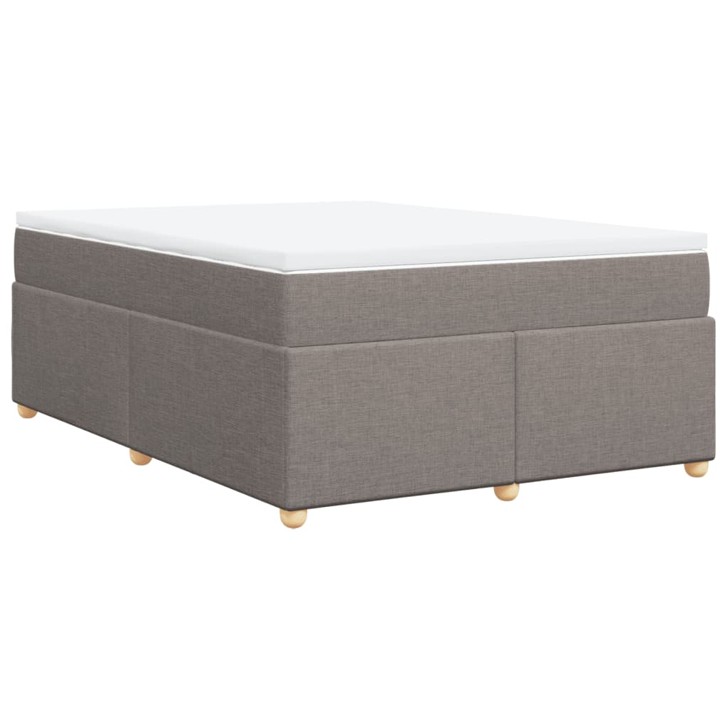 vidaXL Κρεβάτι Boxspring με Στρώμα Taupe 140x190 εκ. Υφασμάτινο
