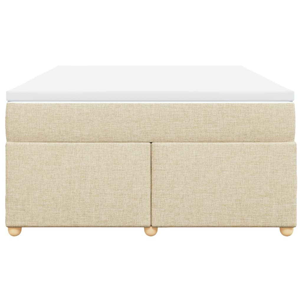 vidaXL Κρεβάτι Boxspring με Στρώμα Κρεμ 140x190 εκ. Υφασμάτινο