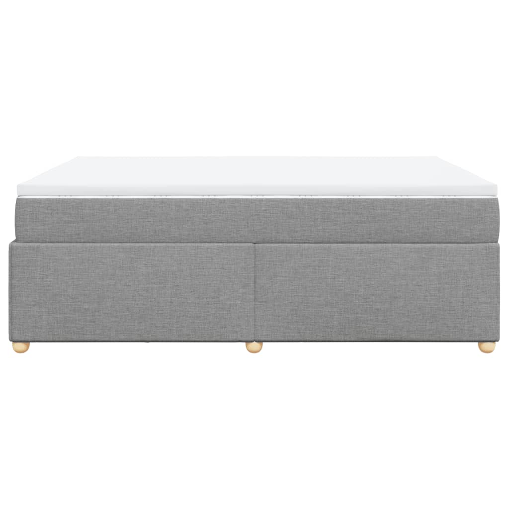 vidaXL Κρεβάτι Boxspring με Στρώμα Ανοιχτό Γκρι 140x200 εκ. Υφασμάτινο