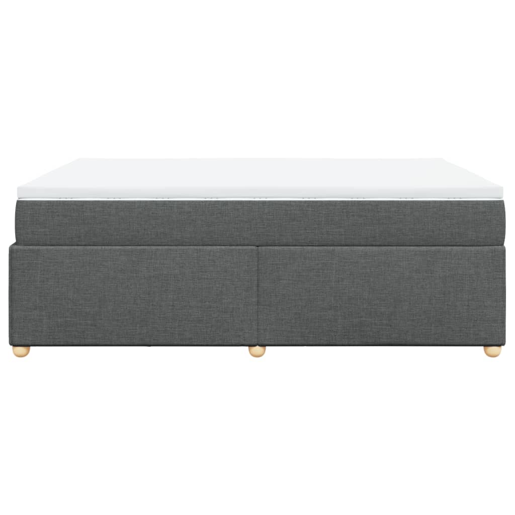 vidaXL Κρεβάτι Boxspring με Στρώμα Σκούρο Γκρι 140x200 εκ Υφασμάτινο