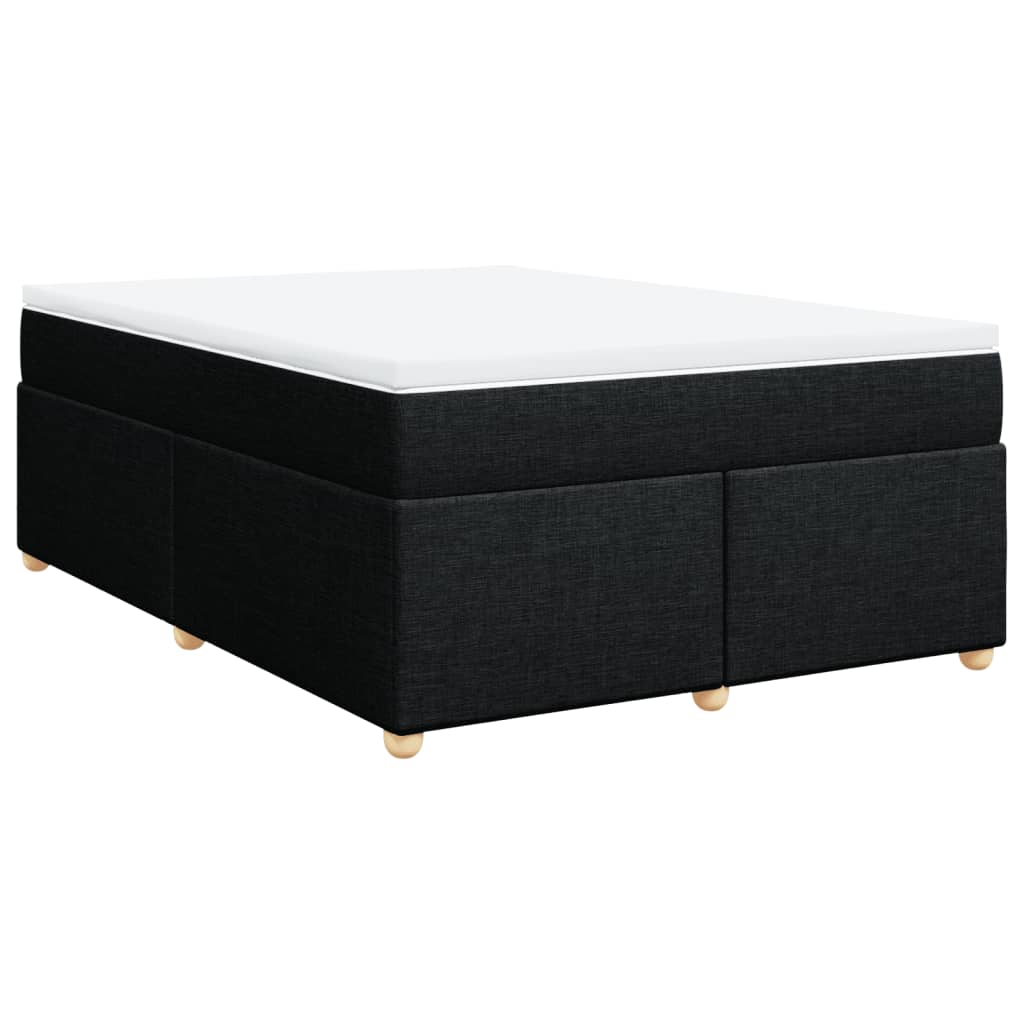 vidaXL Κρεβάτι Boxspring με Στρώμα Μαύρο 140x200 εκ. Υφασμάτινο