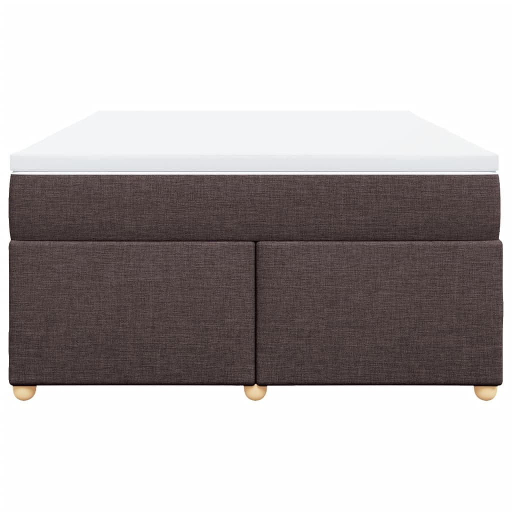 vidaXL Κρεβάτι Boxspring με Στρώμα Σκούρο Καφέ 140x200 εκ Υφασμάτινο