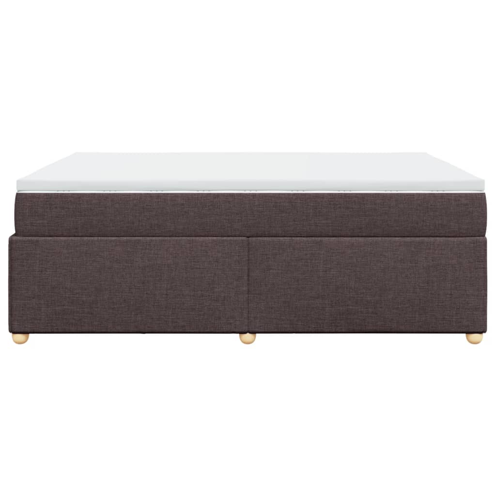 vidaXL Κρεβάτι Boxspring με Στρώμα Σκούρο Καφέ 140x200 εκ Υφασμάτινο