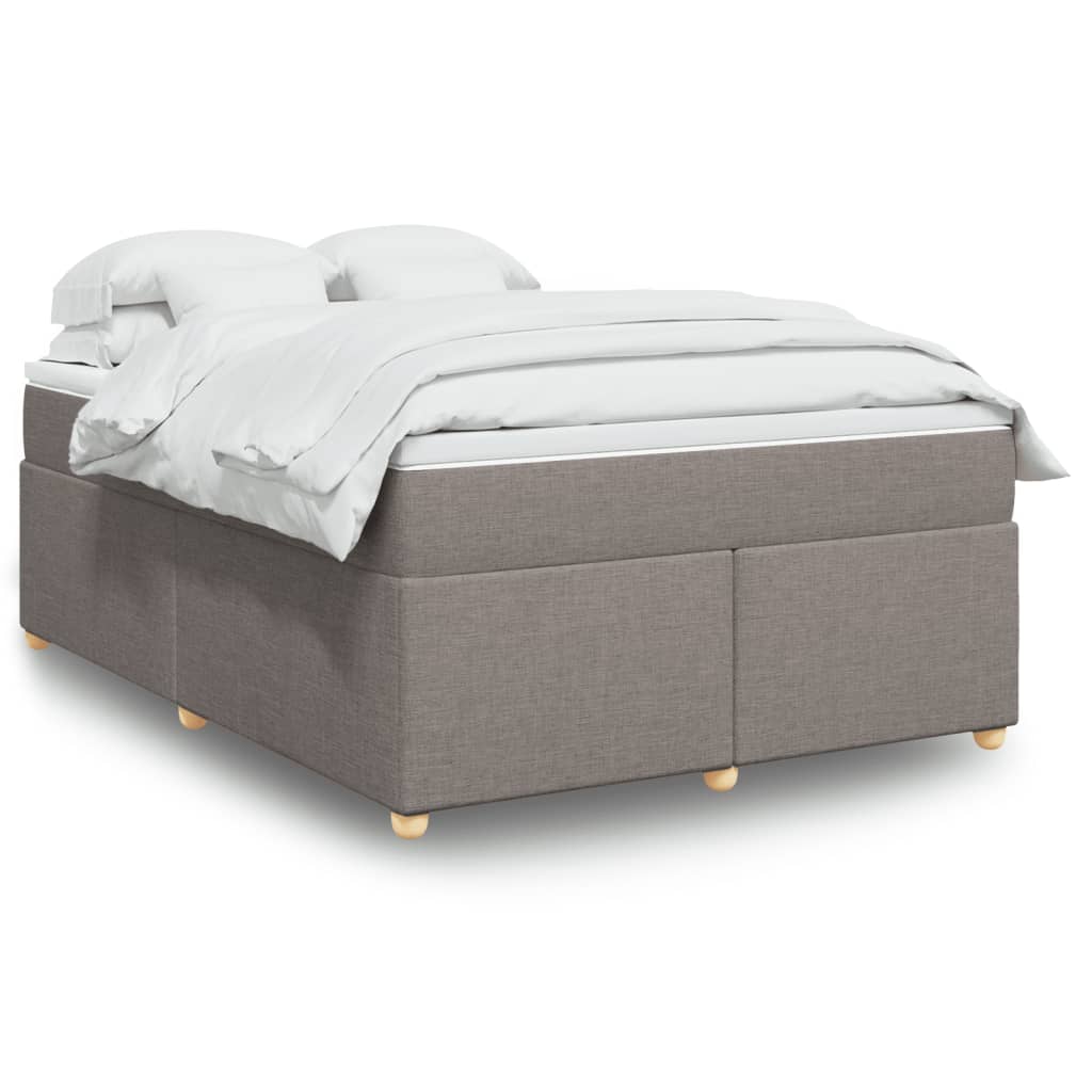 vidaXL Κρεβάτι Boxspring με Στρώμα Taupe 140x200 εκ. Υφασμάτινο