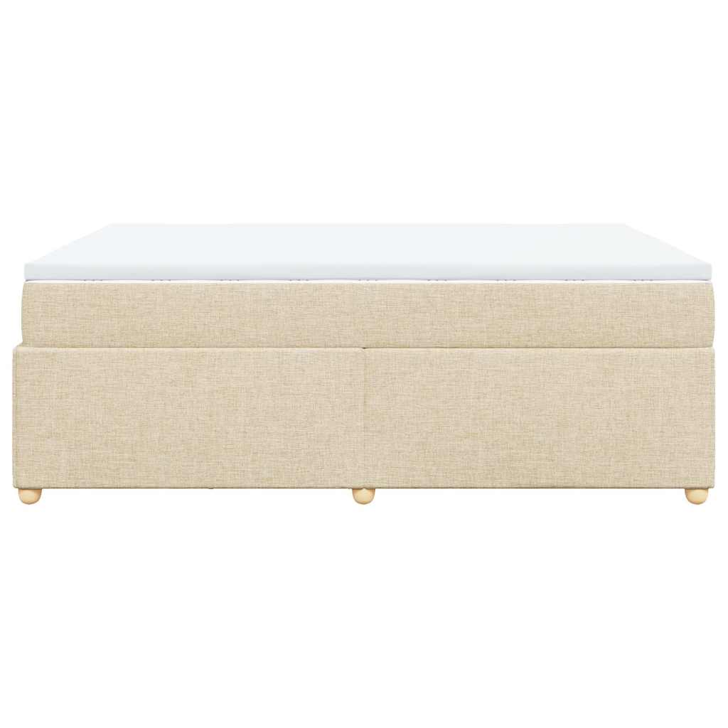 vidaXL Κρεβάτι Boxspring με Στρώμα Κρεμ 140x200 εκ. Υφασμάτινο