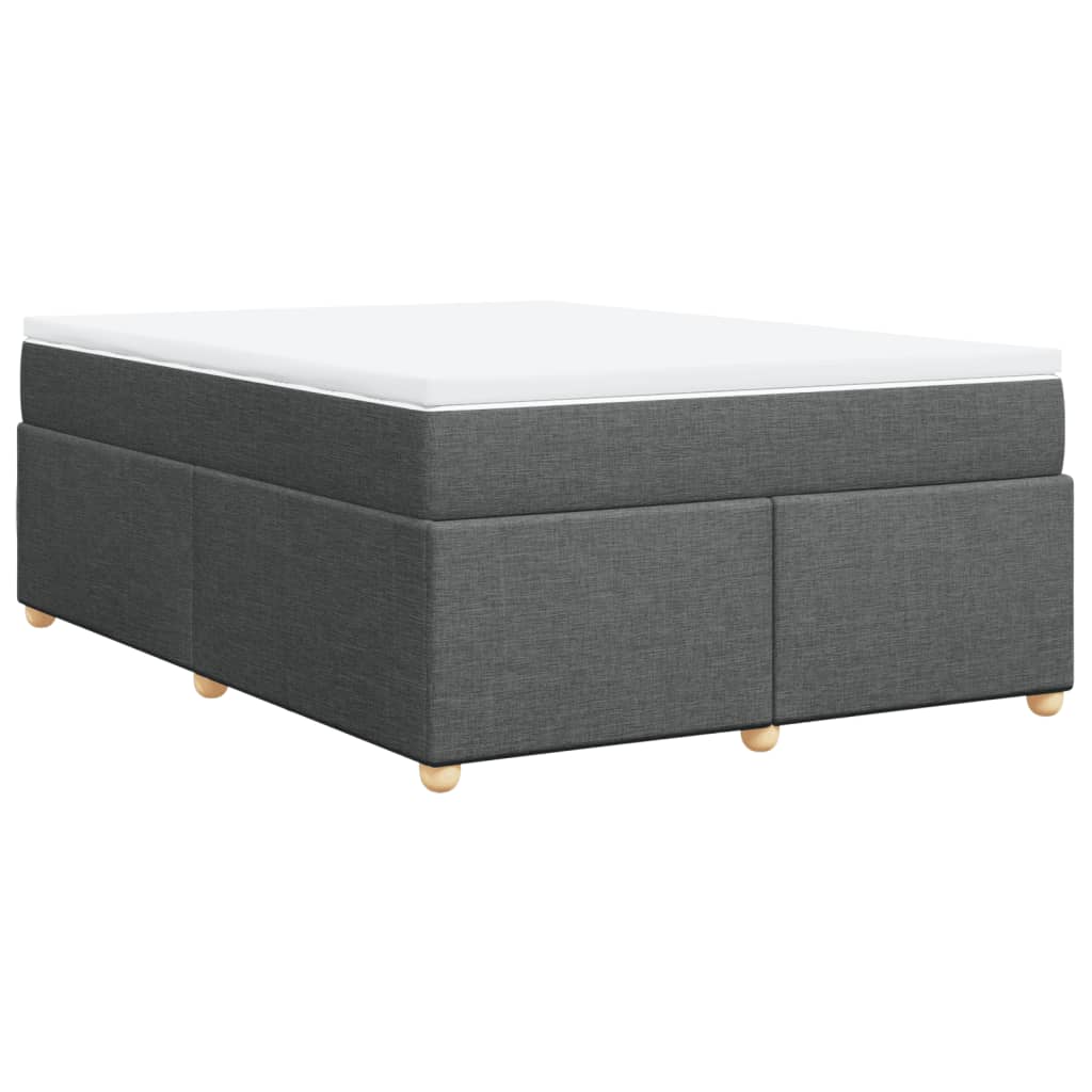 vidaXL Κρεβάτι Boxspring με Στρώμα Σκούρο Γκρι 160x200 εκ Υφασμάτινο