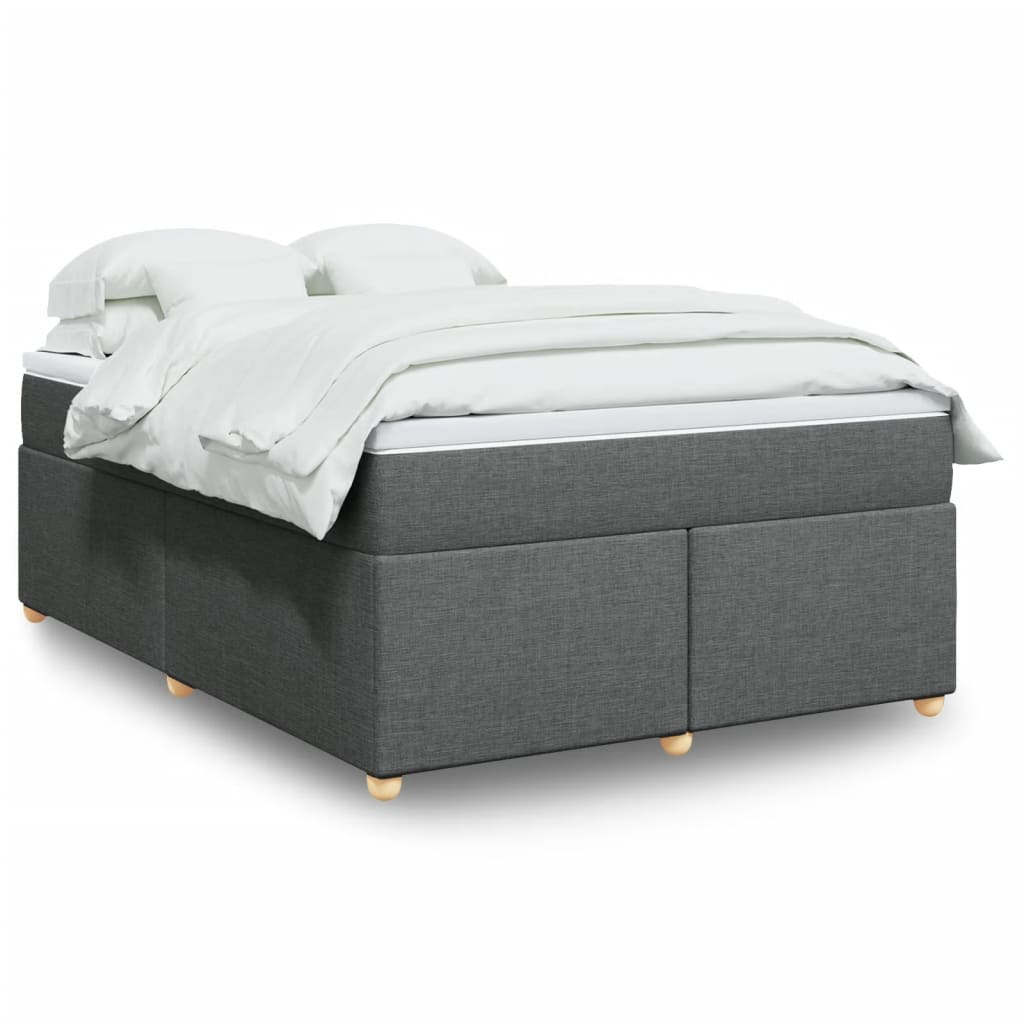 vidaXL Κρεβάτι Boxspring με Στρώμα Σκούρο Γκρι 160x200 εκ Υφασμάτινο