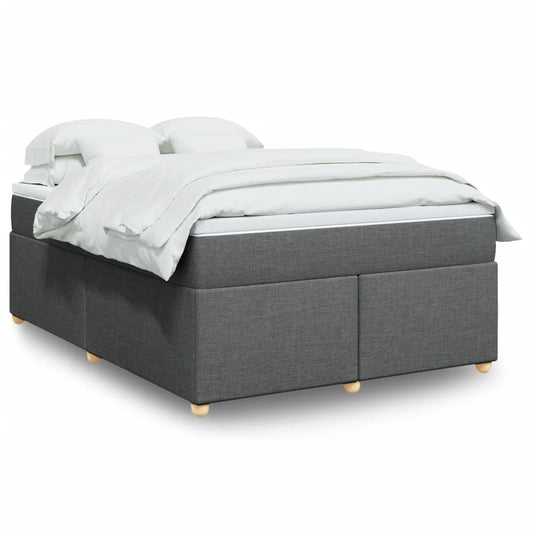 vidaXL Κρεβάτι Boxspring με Στρώμα Σκούρο Γκρι 160x200 εκ Υφασμάτινο