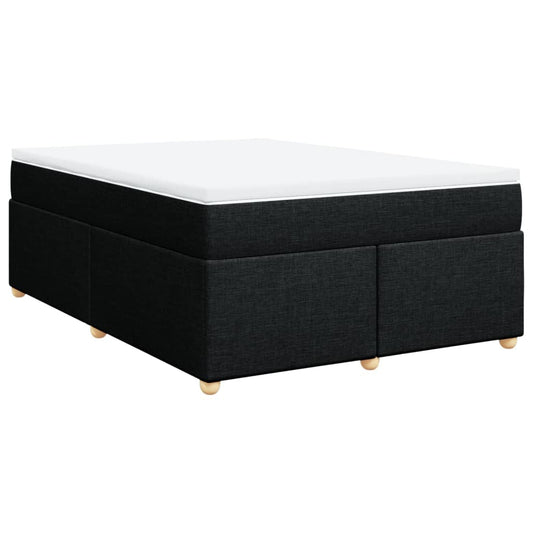 vidaXL Κρεβάτι Boxspring με Στρώμα Μαύρο 160x200 εκ. Υφασμάτινο