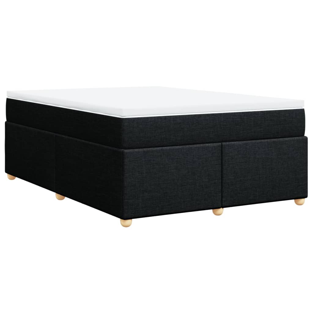 vidaXL Κρεβάτι Boxspring με Στρώμα Μαύρο 160x200 εκ. Υφασμάτινο
