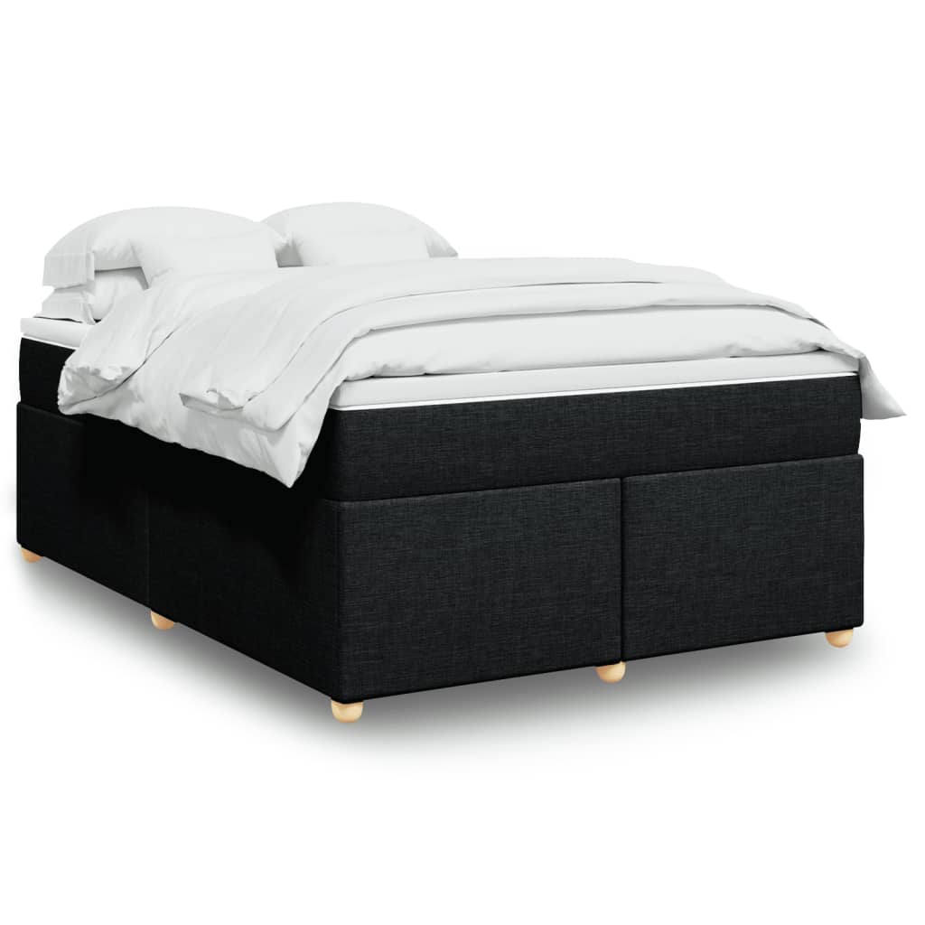 vidaXL Κρεβάτι Boxspring με Στρώμα Μαύρο 160x200 εκ. Υφασμάτινο