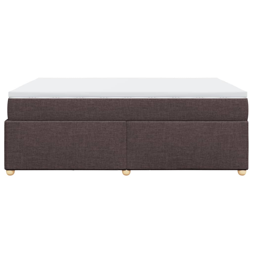 vidaXL Κρεβάτι Boxspring με Στρώμα Σκούρο Καφέ 160x200 εκ Υφασμάτινο