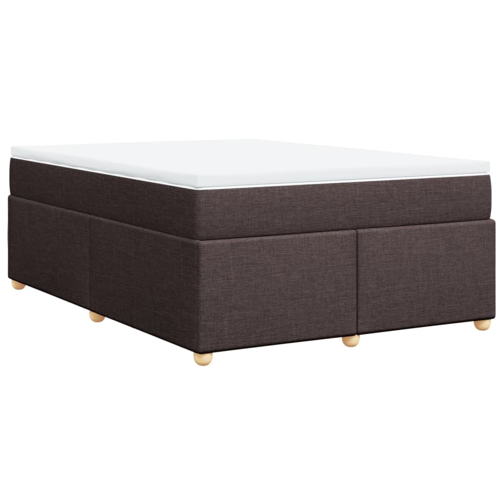 vidaXL Κρεβάτι Boxspring με Στρώμα Σκούρο Καφέ 160x200 εκ Υφασμάτινο