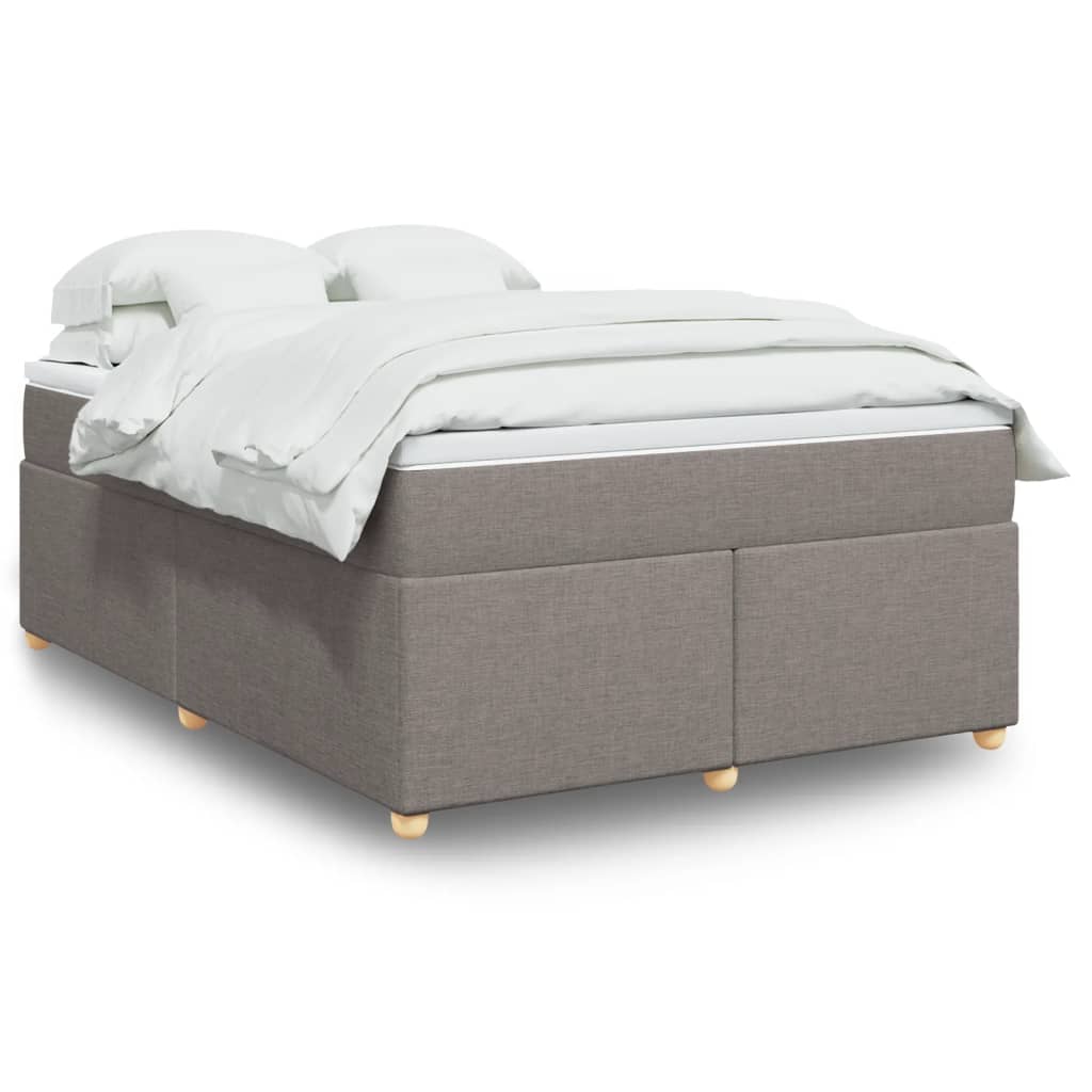 vidaXL Κρεβάτι Boxspring με Στρώμα Taupe 160x200 εκ. Υφασμάτινο