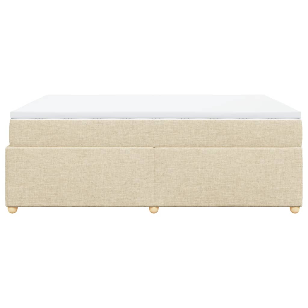 vidaXL Κρεβάτι Boxspring με Στρώμα Κρεμ 160x200 εκ. Υφασμάτινο