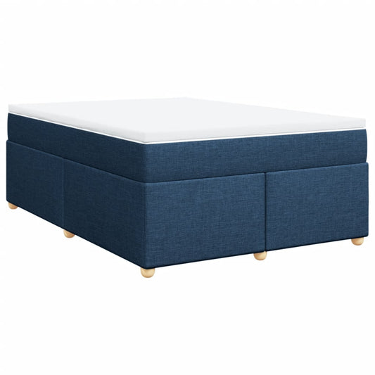 vidaXL Κρεβάτι Boxspring με Στρώμα Μπλε 160x200 εκ. Υφασμάτινο