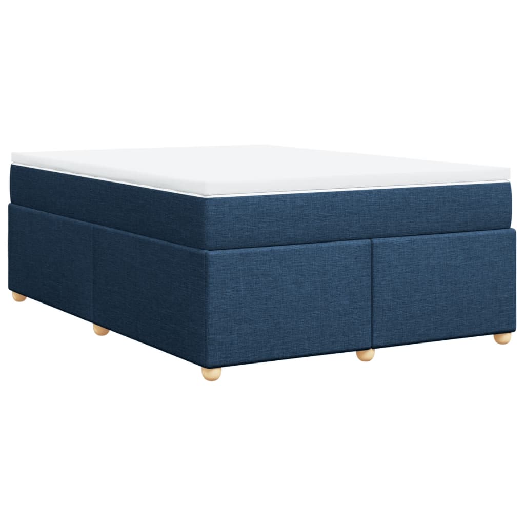 vidaXL Κρεβάτι Boxspring με Στρώμα Μπλε 160x200 εκ. Υφασμάτινο