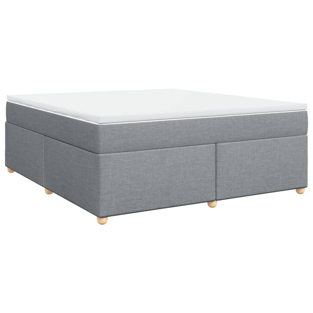 vidaXL Κρεβάτι Boxspring με Στρώμα Ανοιχτό Γκρι 180x200 εκ. Υφασμάτινο