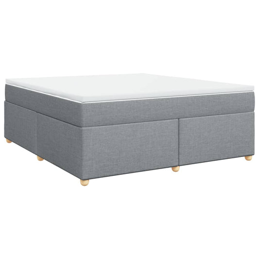 vidaXL Κρεβάτι Boxspring με Στρώμα Ανοιχτό Γκρι 180x200 εκ. Υφασμάτινο