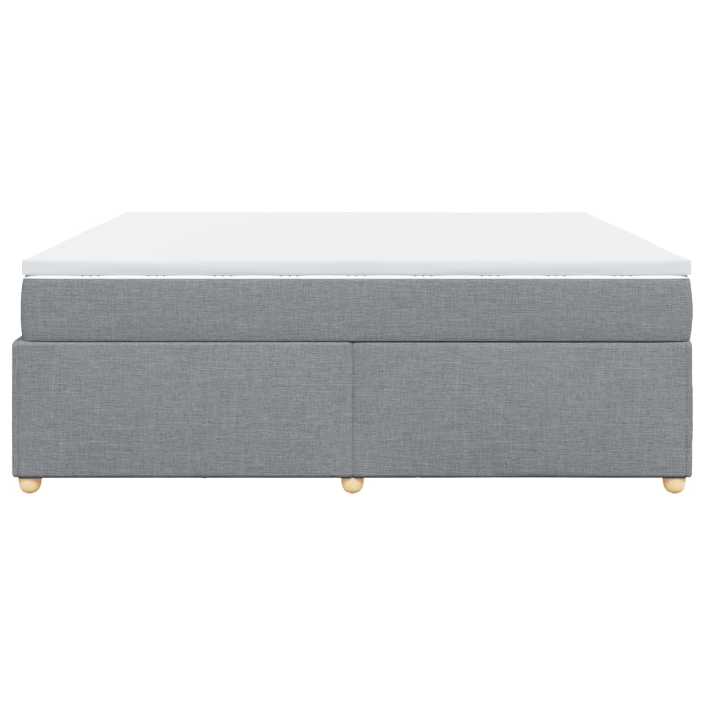 vidaXL Κρεβάτι Boxspring με Στρώμα Ανοιχτό Γκρι 180x200 εκ. Υφασμάτινο