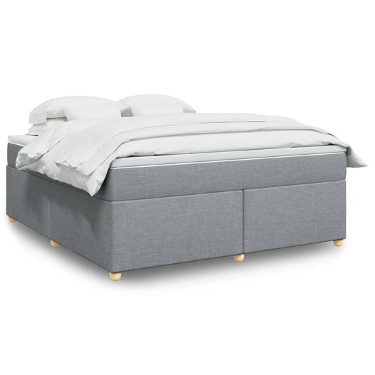vidaXL Κρεβάτι Boxspring με Στρώμα Ανοιχτό Γκρι 180x200 εκ. Υφασμάτινο