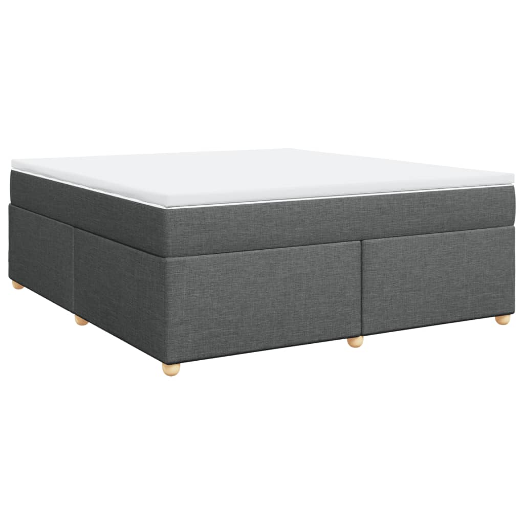 vidaXL Κρεβάτι Boxspring με Στρώμα Σκούρο Γκρι 180x200 εκ Υφασμάτιν
