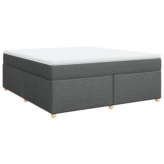 vidaXL Κρεβάτι Boxspring με Στρώμα Σκούρο Γκρι 180x200 εκ Υφασμάτιν