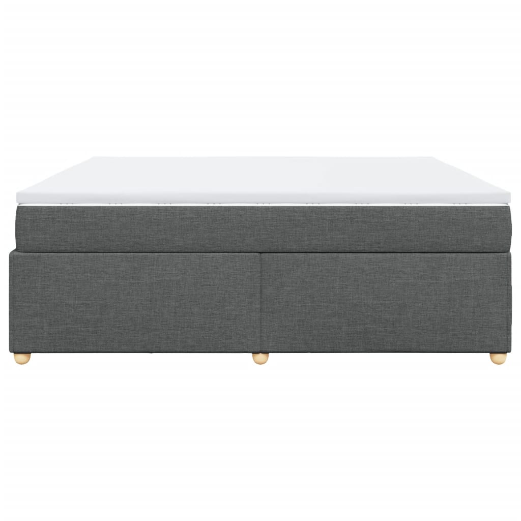 vidaXL Κρεβάτι Boxspring με Στρώμα Σκούρο Γκρι 180x200 εκ Υφασμάτιν
