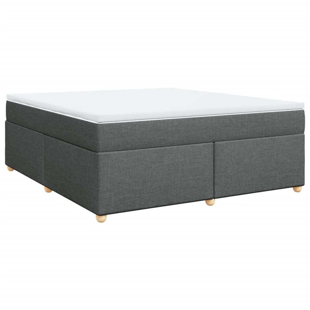 vidaXL Κρεβάτι Boxspring με Στρώμα Σκούρο Γκρι 180x200 εκ Υφασμάτιν