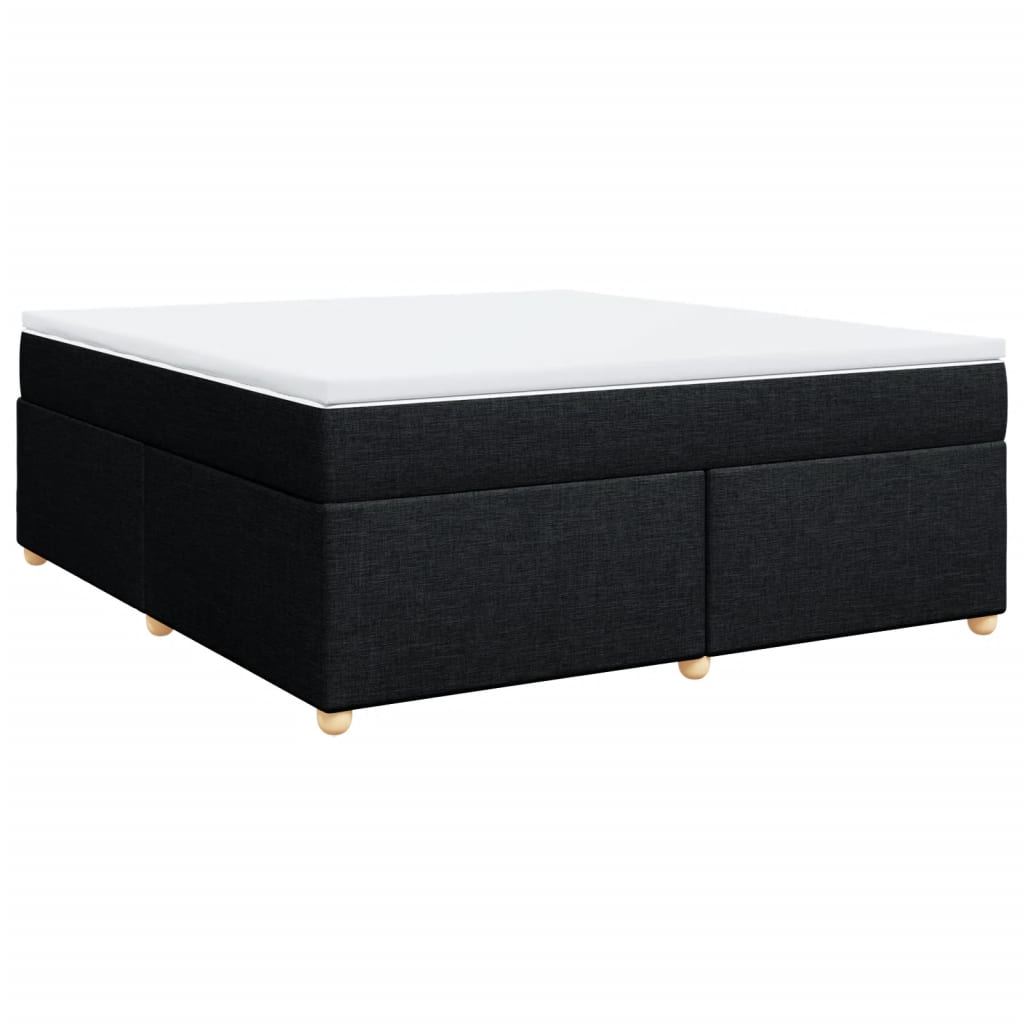 vidaXL Κρεβάτι Boxspring με Στρώμα Μαύρο 180x200 εκ. Υφασμάτινο