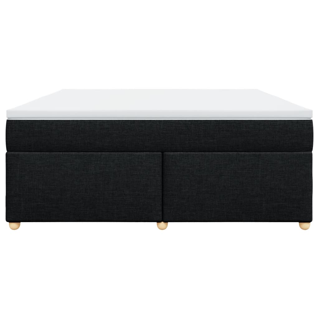 vidaXL Κρεβάτι Boxspring με Στρώμα Μαύρο 180x200 εκ. Υφασμάτινο