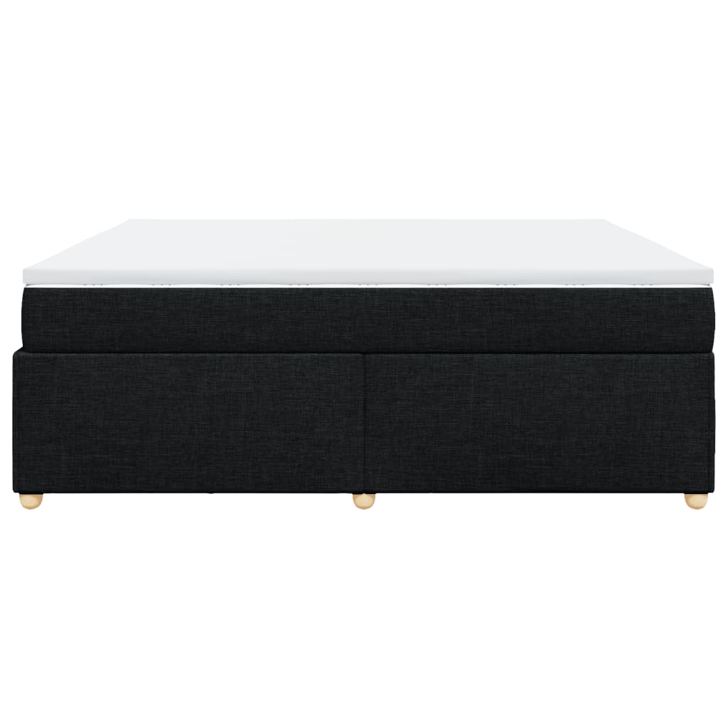 vidaXL Κρεβάτι Boxspring με Στρώμα Μαύρο 180x200 εκ. Υφασμάτινο
