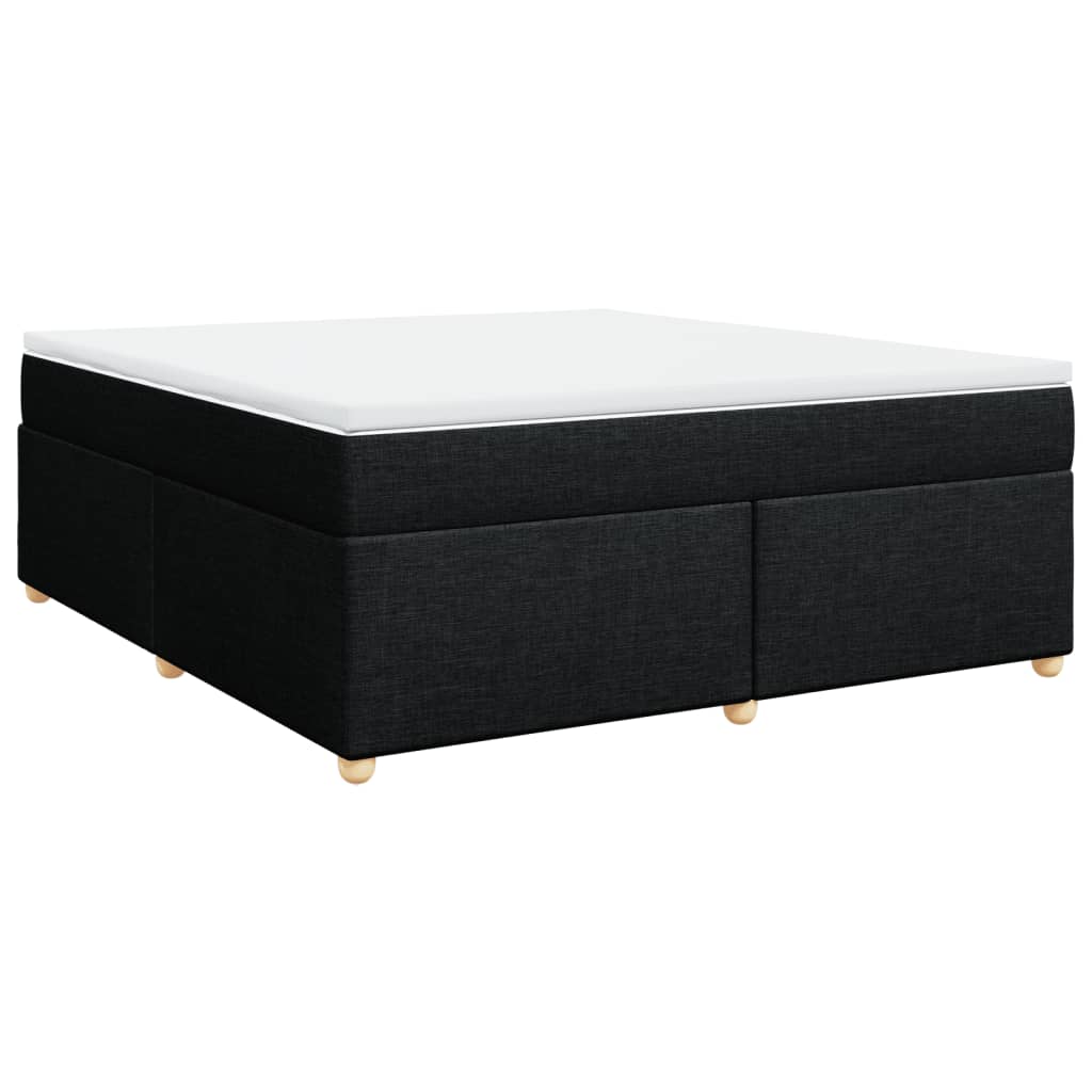 vidaXL Κρεβάτι Boxspring με Στρώμα Μαύρο 180x200 εκ. Υφασμάτινο