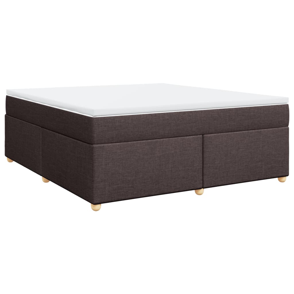 vidaXL Κρεβάτι Boxspring με Στρώμα Σκούρο Καφέ 180x200 εκ Υφασμάτινο
