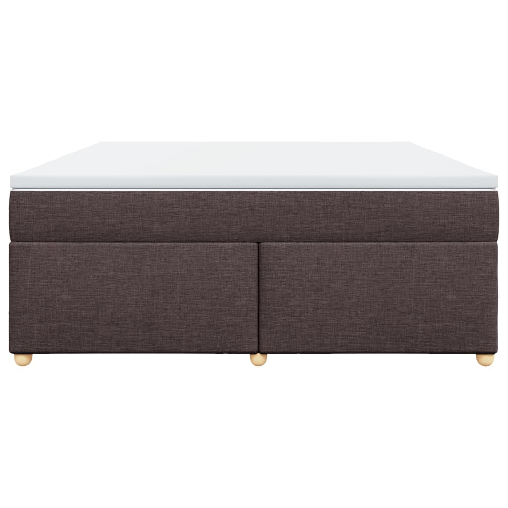 vidaXL Κρεβάτι Boxspring με Στρώμα Σκούρο Καφέ 180x200 εκ Υφασμάτινο