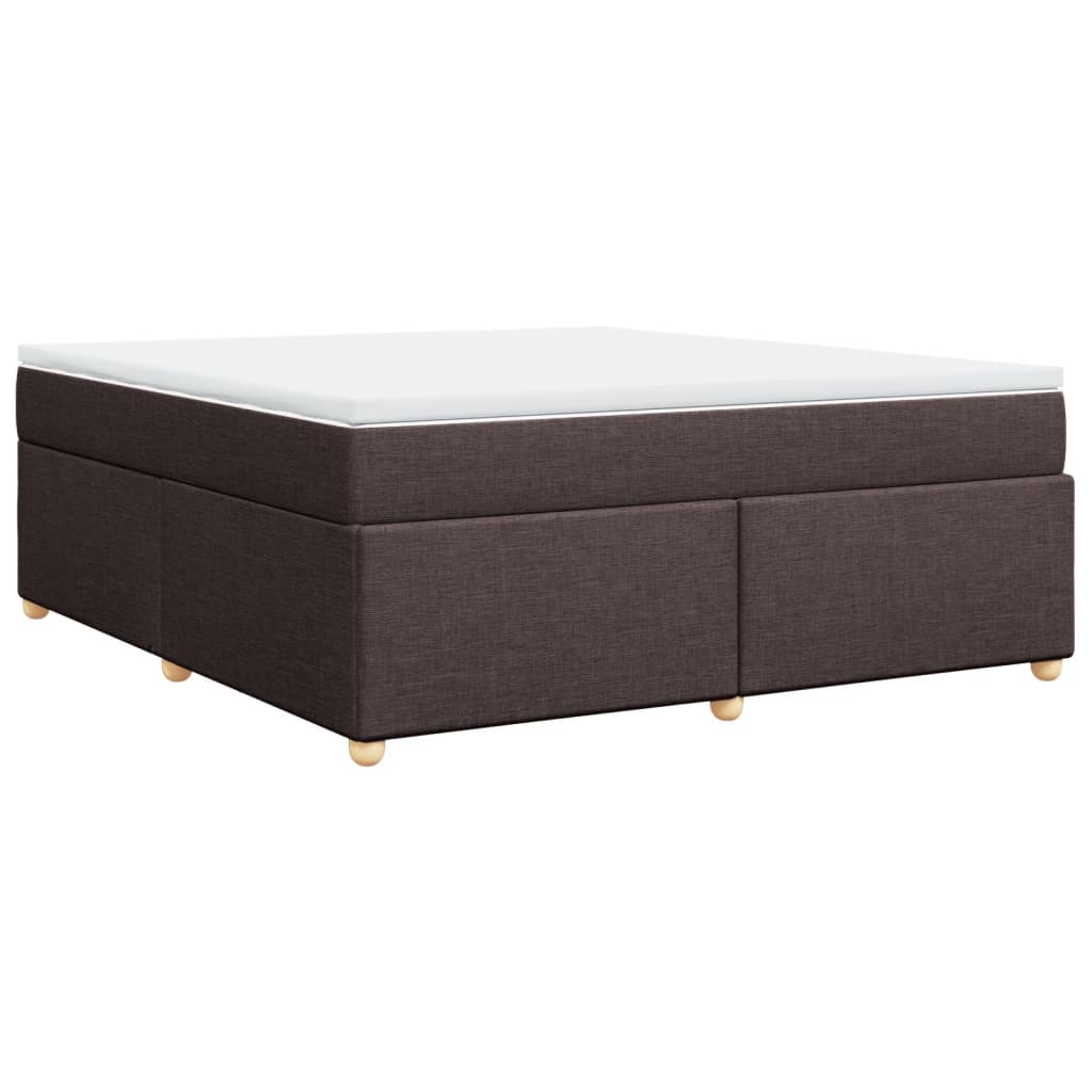 vidaXL Κρεβάτι Boxspring με Στρώμα Σκούρο Καφέ 180x200 εκ Υφασμάτινο