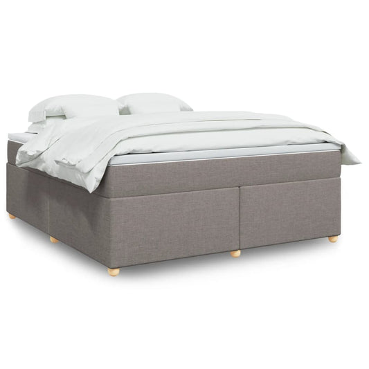 vidaXL Κρεβάτι Boxspring με Στρώμα Taupe 180x200 εκ. Υφασμάτινο