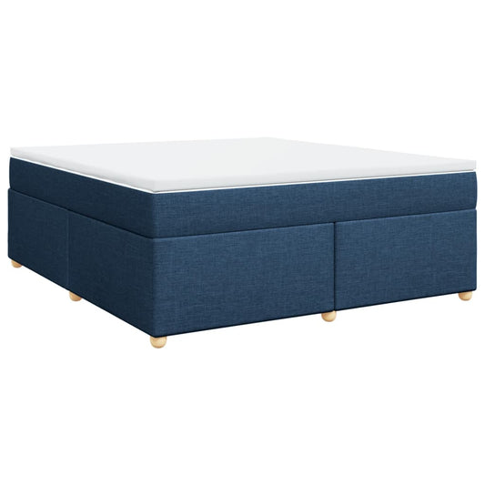 vidaXL Κρεβάτι Boxspring με Στρώμα Μπλε 180x200 εκ. Υφασμάτινο