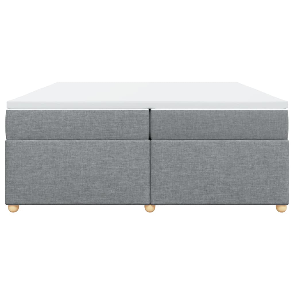vidaXL Κρεβάτι Boxspring με Στρώμα Ανοιχτό Γκρι 200x200 εκ. Υφασμάτινο