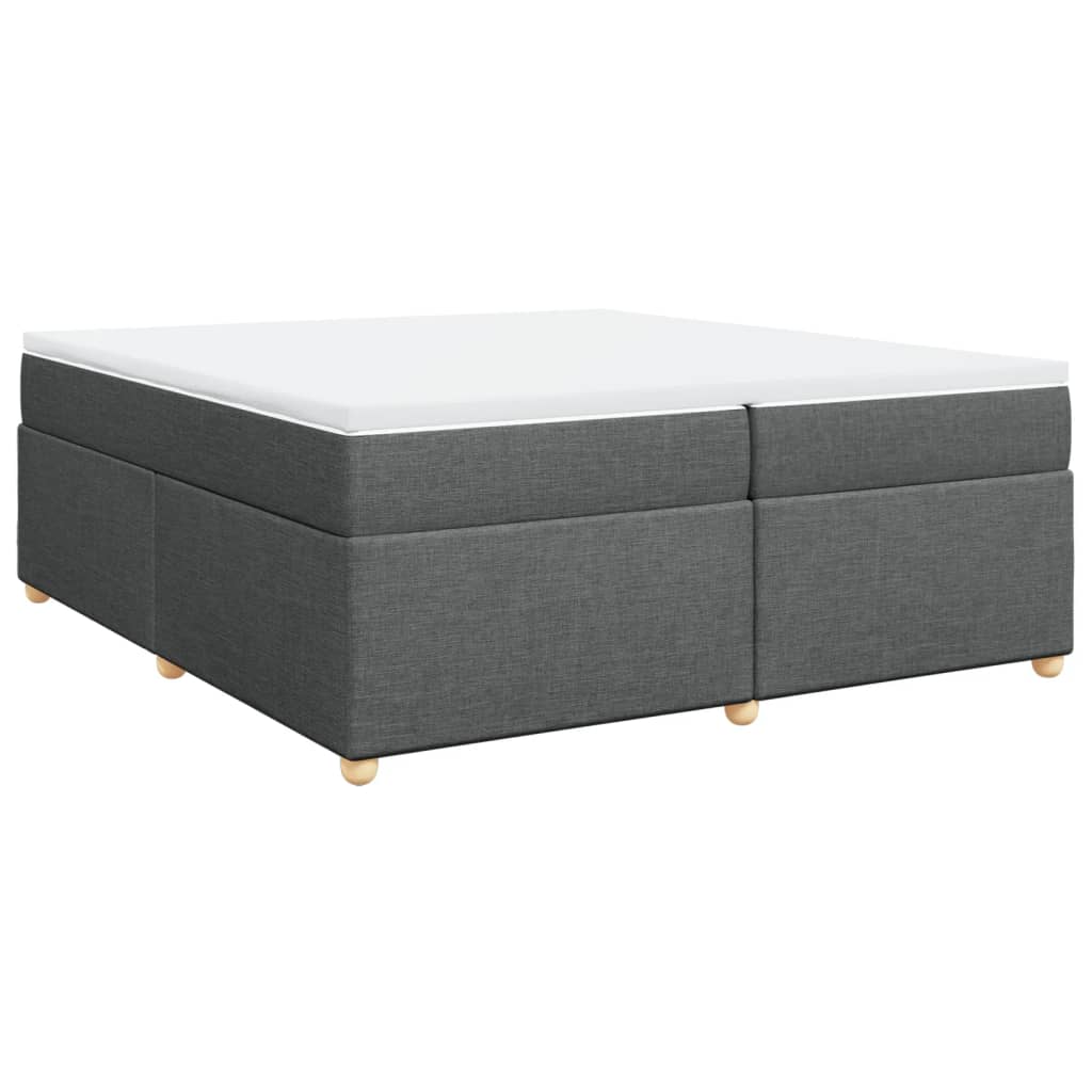 vidaXL Κρεβάτι Boxspring με Στρώμα Σκούρο Γκρι 200x200 εκ. Υφασμάτινο