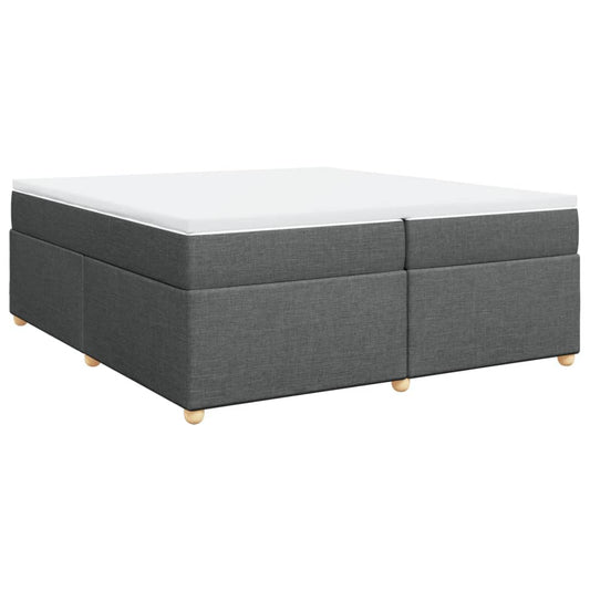 vidaXL Κρεβάτι Boxspring με Στρώμα Σκούρο Γκρι 200x200 εκ. Υφασμάτινο