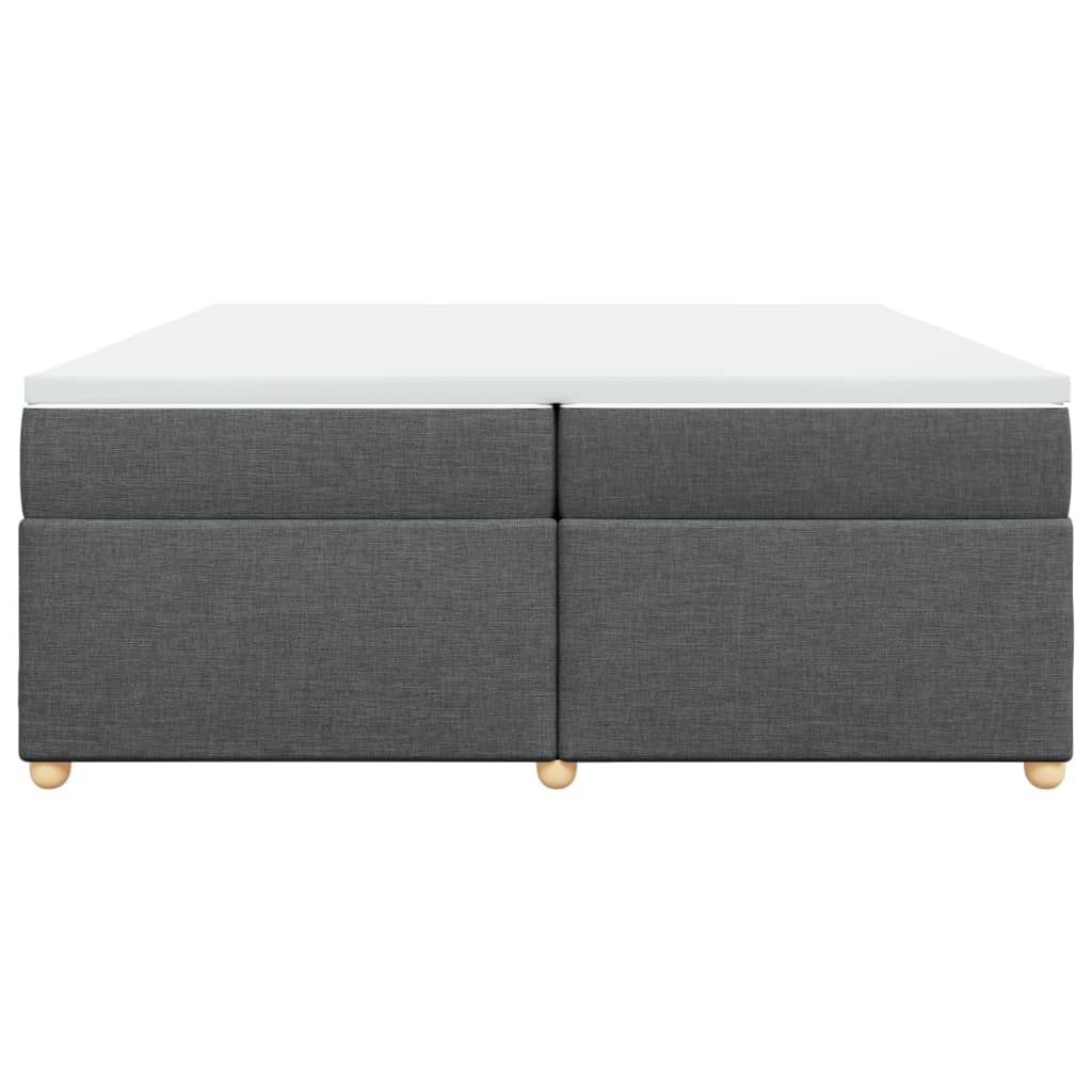vidaXL Κρεβάτι Boxspring με Στρώμα Σκούρο Γκρι 200x200 εκ. Υφασμάτινο
