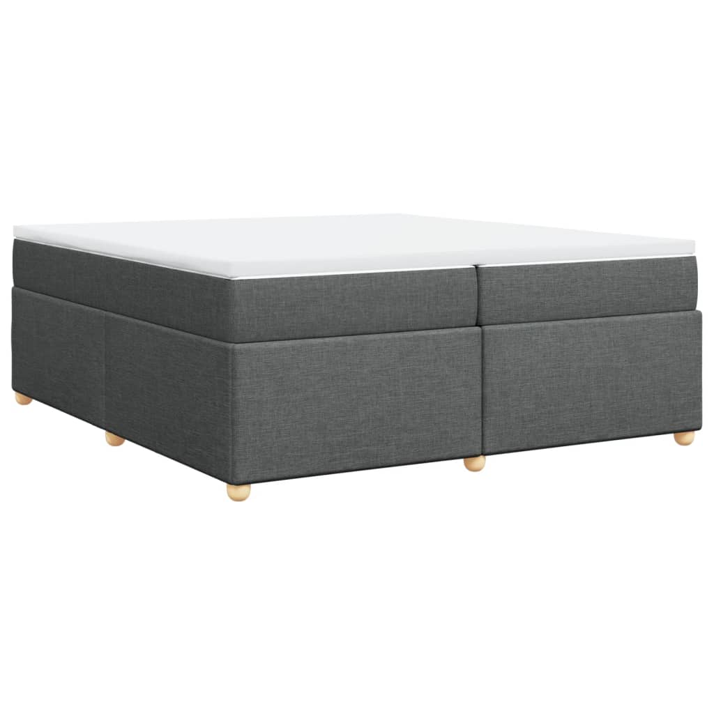 vidaXL Κρεβάτι Boxspring με Στρώμα Σκούρο Γκρι 200x200 εκ. Υφασμάτινο