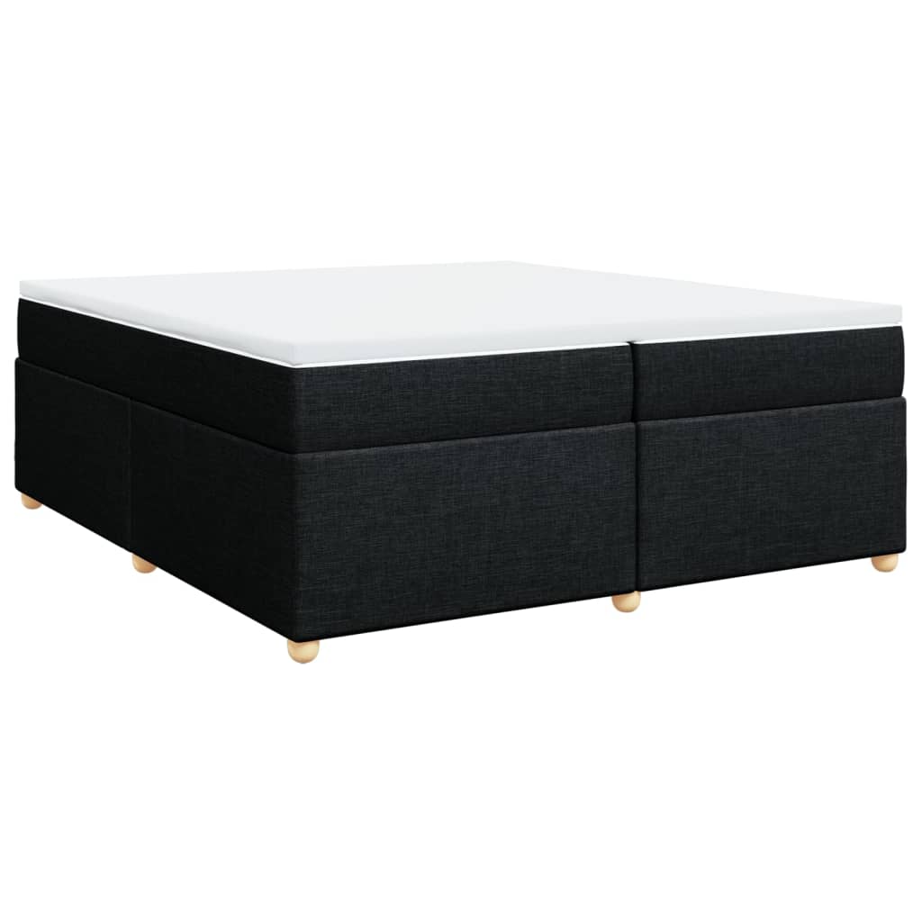 vidaXL Κρεβάτι Boxspring με Στρώμα Μαύρο 200x200 εκ. Υφασμάτινο