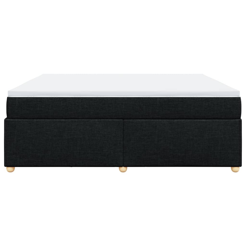 vidaXL Κρεβάτι Boxspring με Στρώμα Μαύρο 200x200 εκ. Υφασμάτινο