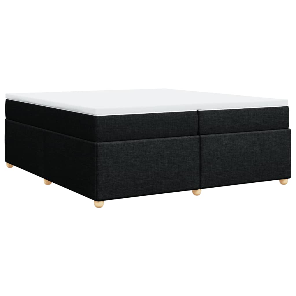 vidaXL Κρεβάτι Boxspring με Στρώμα Μαύρο 200x200 εκ. Υφασμάτινο