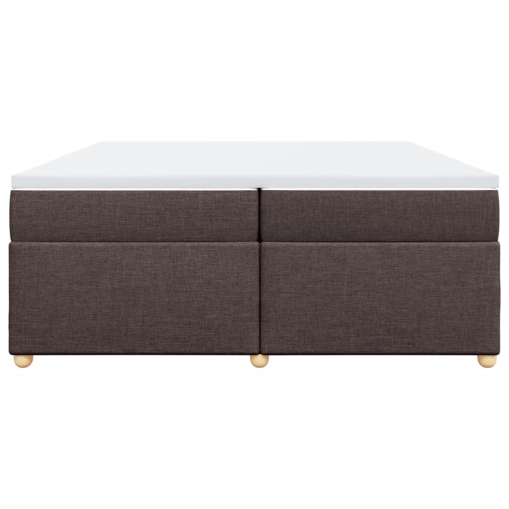 vidaXL Κρεβάτι Boxspring με Στρώμα Σκούρο Καφέ 200x200 εκ. Υφασμάτινο