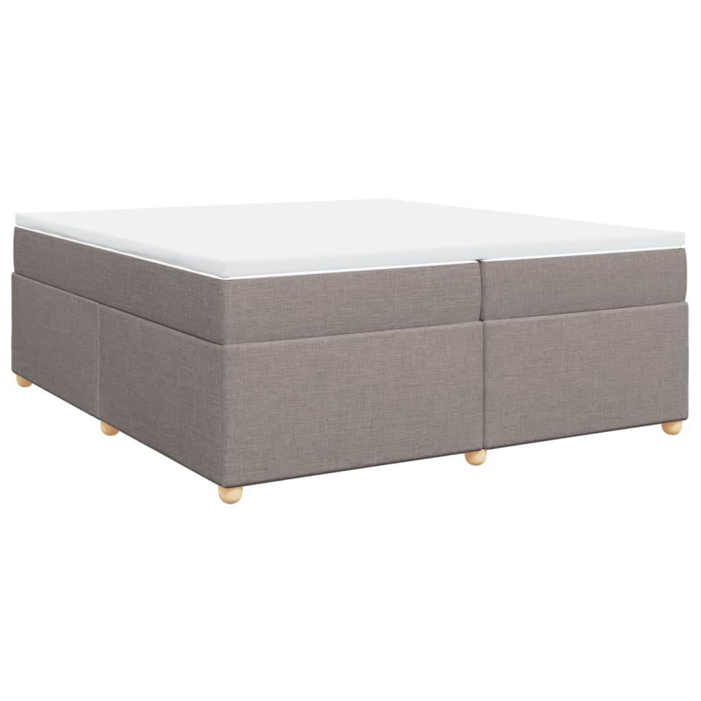 vidaXL Κρεβάτι Boxspring με Στρώμα Taupe 200x200 εκ. Υφασμάτινο